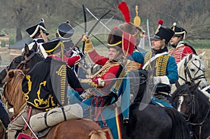 Reconstruction of battles of the Patriotic war of 1812 Russian city Maloyaroslavets.